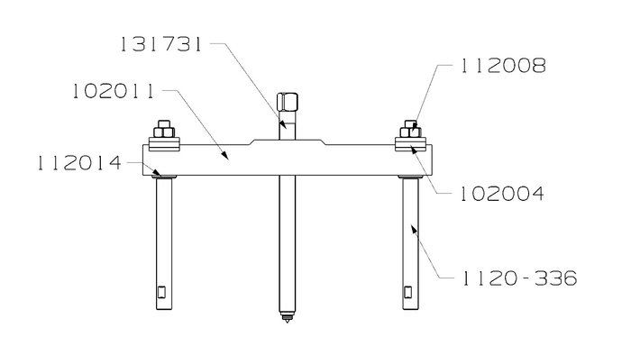 Forza Extractor de Poleas Serie 1100SHX con 2 Alargaderas